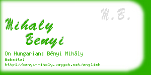 mihaly benyi business card