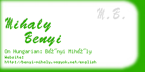 mihaly benyi business card